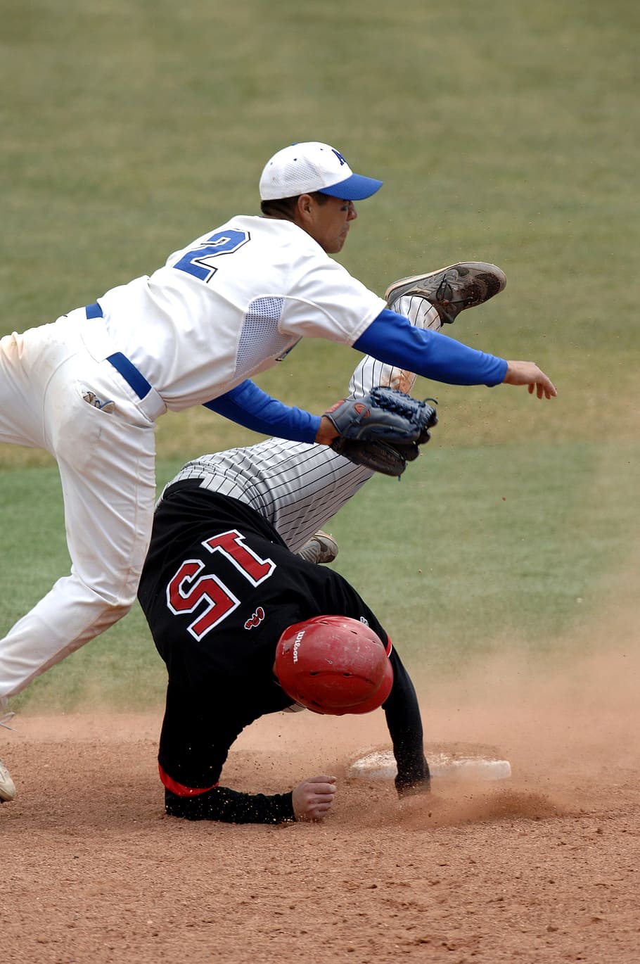 baseball, baseball player, runner, double play, second base HD wallpaper