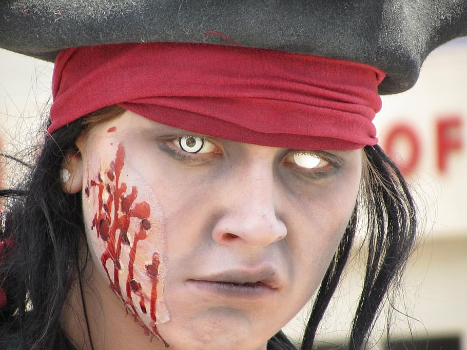 zombie, undead, monster, horror, mask, pirate, pirates, pirate treasure HD wallpaper