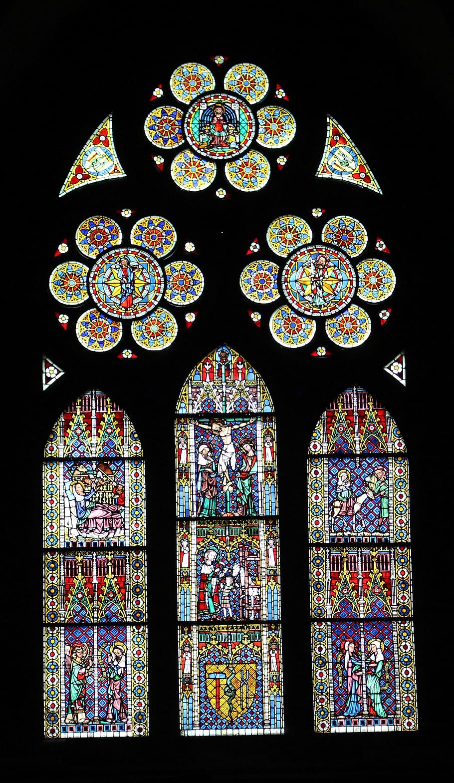 Hd Wallpaper Church Window Freiburg Munster Pattern Stained Glass Design Wallpaper Flare