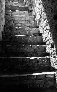 stairs, light, stone, architecture, gradually, emergence, staircase HD wallpaper