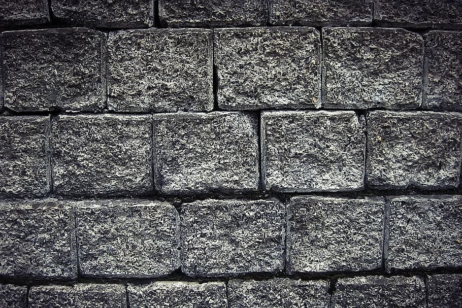 gray concrete wall, Bricks, Stone, Barrier, White, black, indonesia HD wallpaper
