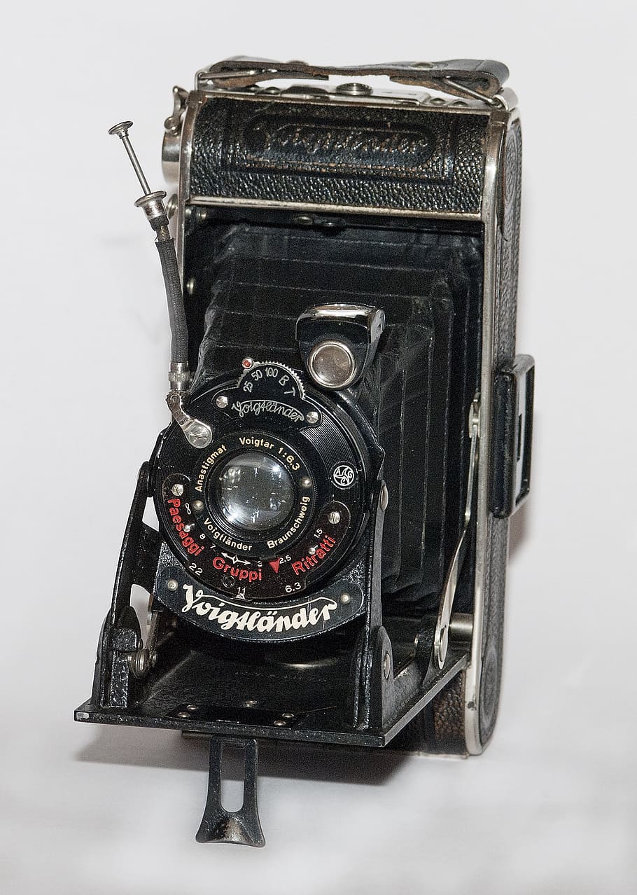 camera, voigtlander, ancient, technology, close-up, studio shot HD wallpaper