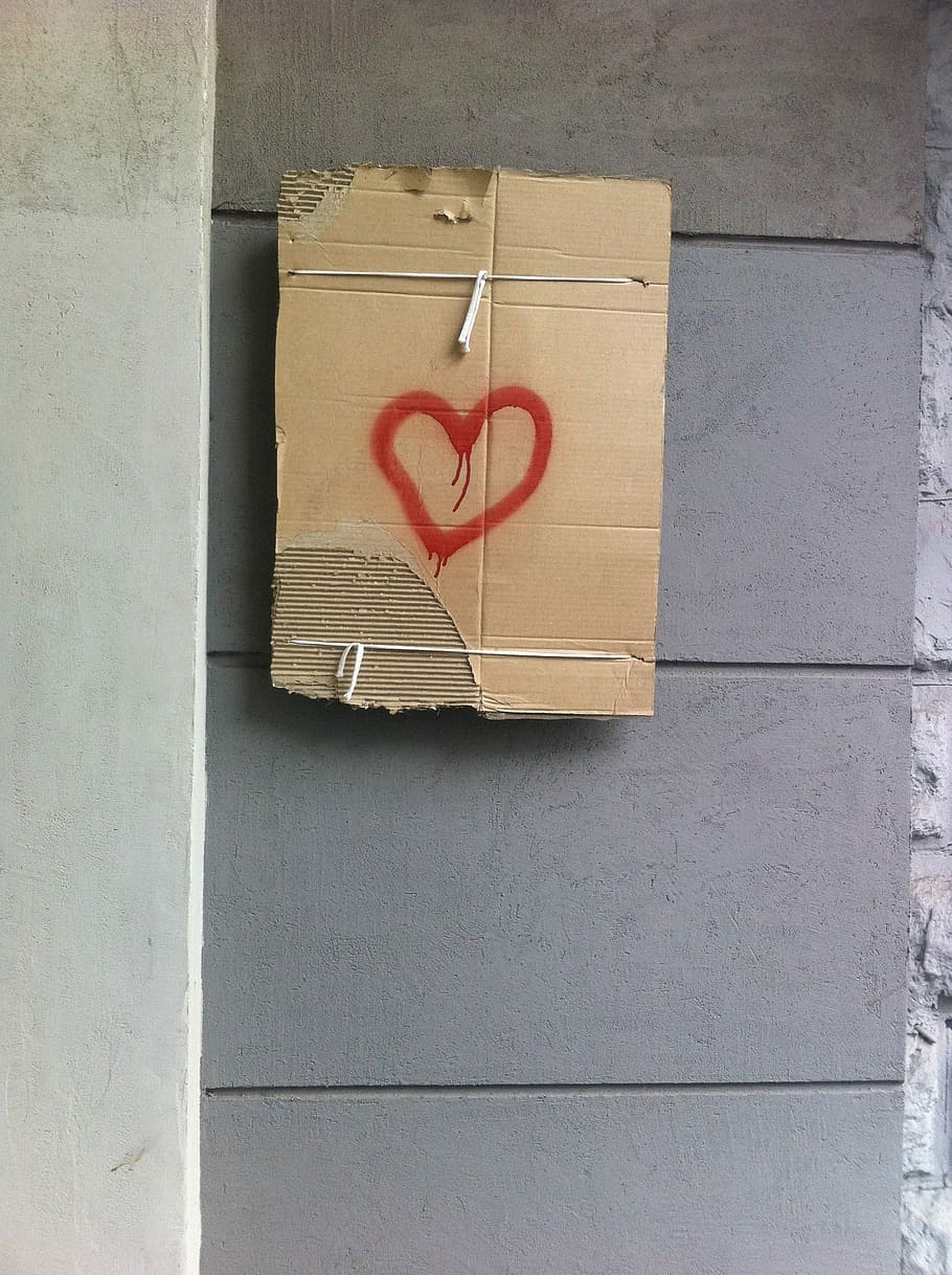 Love, Emotions, Graffity, Design, valentine, red, heart shape HD wallpaper