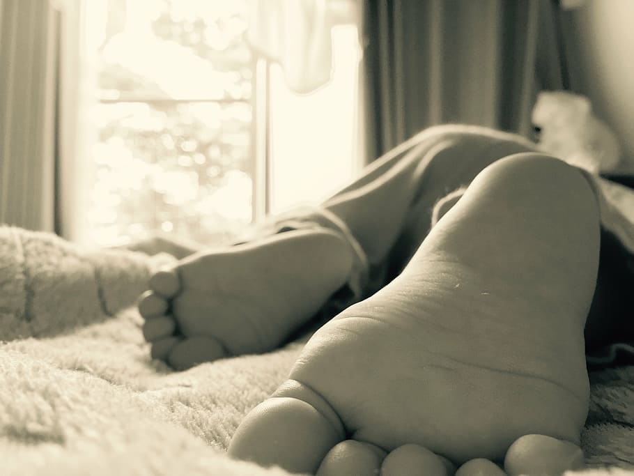 sleeping child, feet, window, one person, indoors, adult, domestic room HD wallpaper