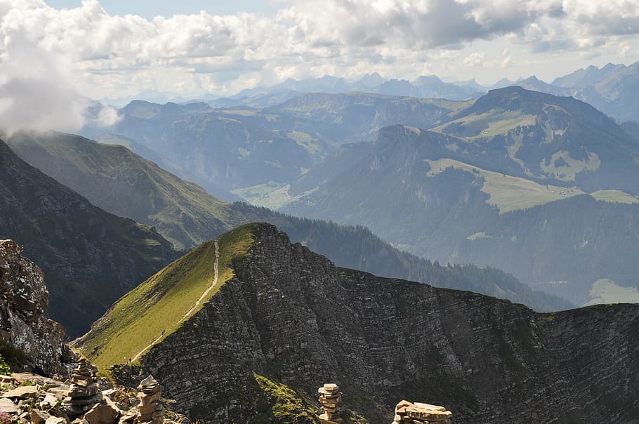 mountains, summit, to sneeze, switzerland, landscape, nature, HD wallpaper