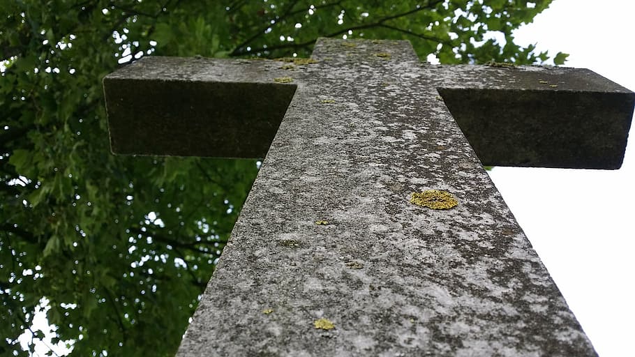 cross, stone cross, memorial stone, steinmetz, tomb, cemetery, HD wallpaper
