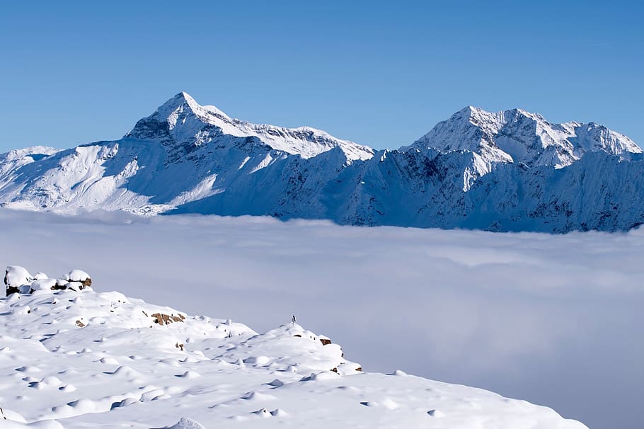 Lace, Step, Snow, Alps, lace step, mountain, nature, mountain Peak HD wallpaper