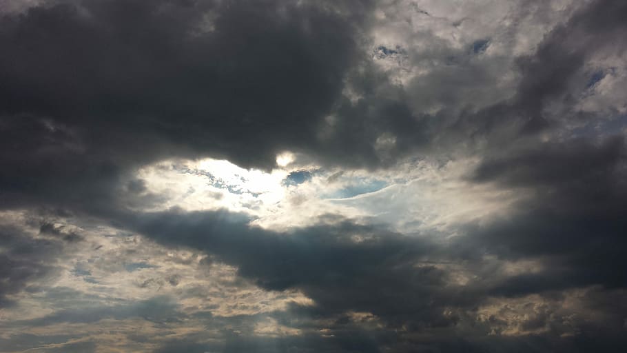 Sky, Dark Clouds, covered sky, evening sky, clouds form, sunset HD wallpaper