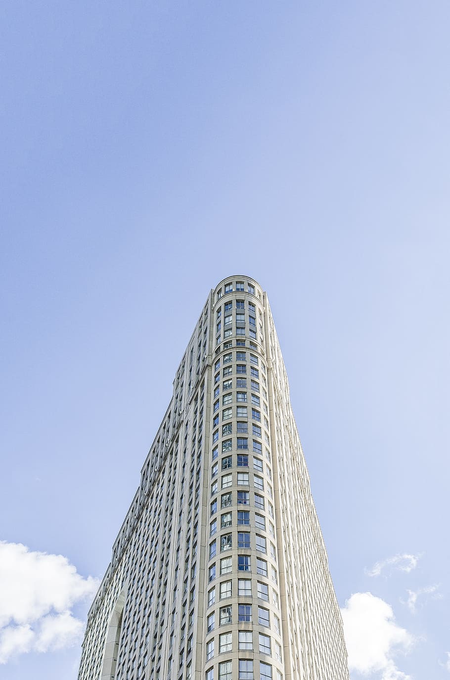 sky, clouds, building, architecture, blue sky, downtown, toronto HD wallpaper