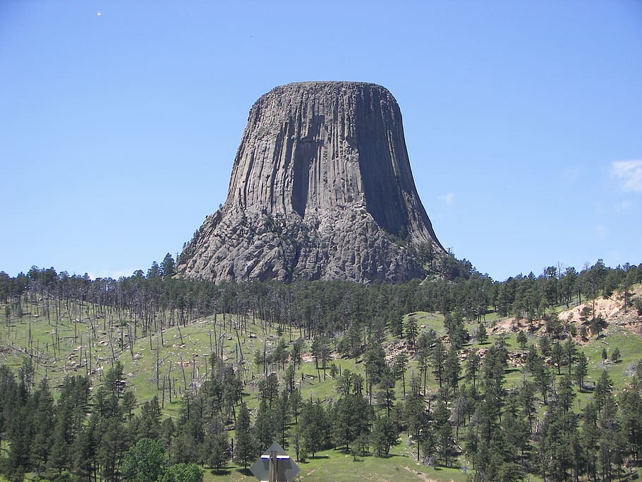 devils tower, wyoming, mountain, nature, monument, landscape HD wallpaper