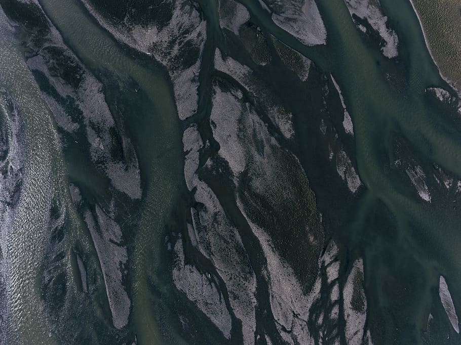 green and white painting, bird's eye view photo of eroded land HD wallpaper