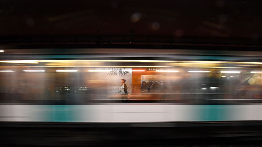 time lapse photo of woman inside a train, time lapse photography of woman riding train, HD wallpaper