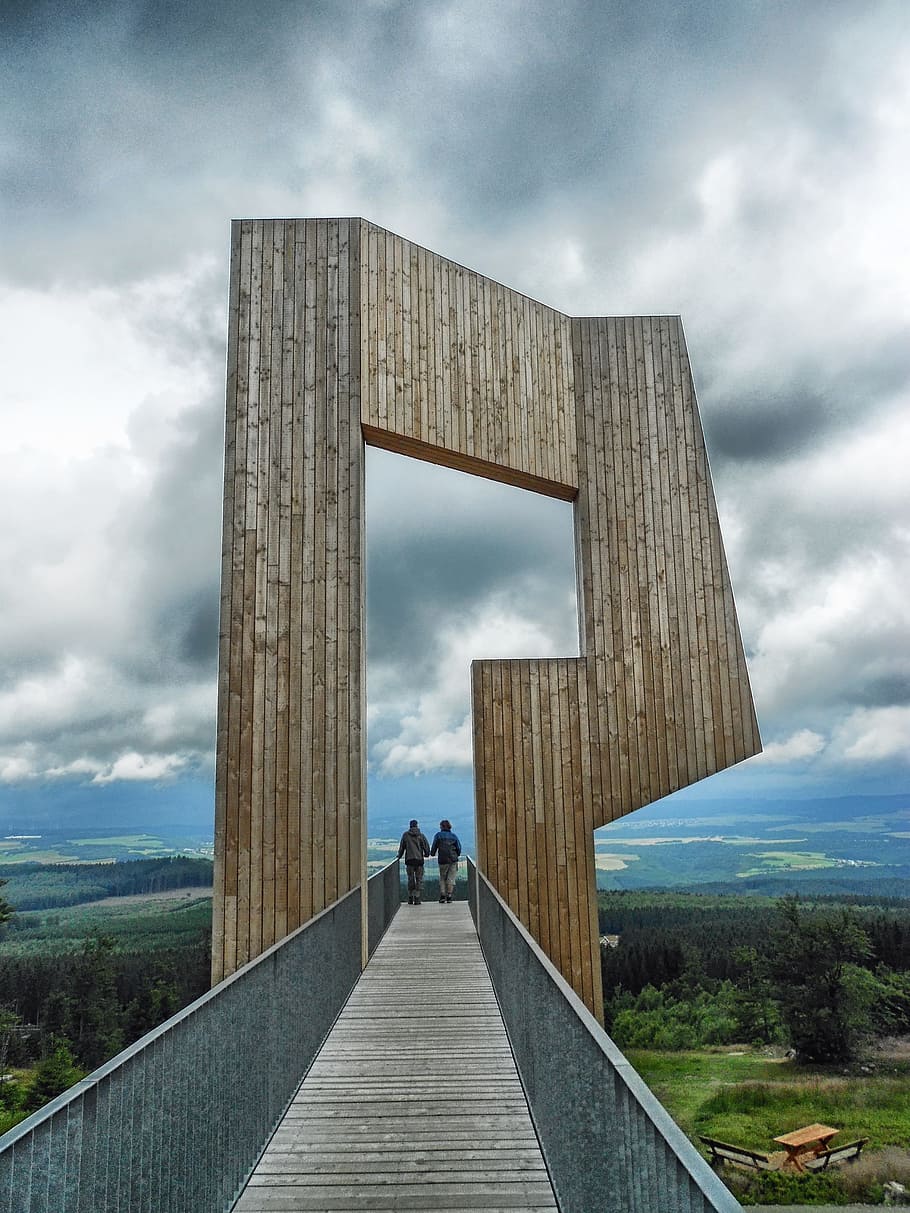 germany, sculpture, sky, clouds, landscape, scenic, art, artistic HD wallpaper