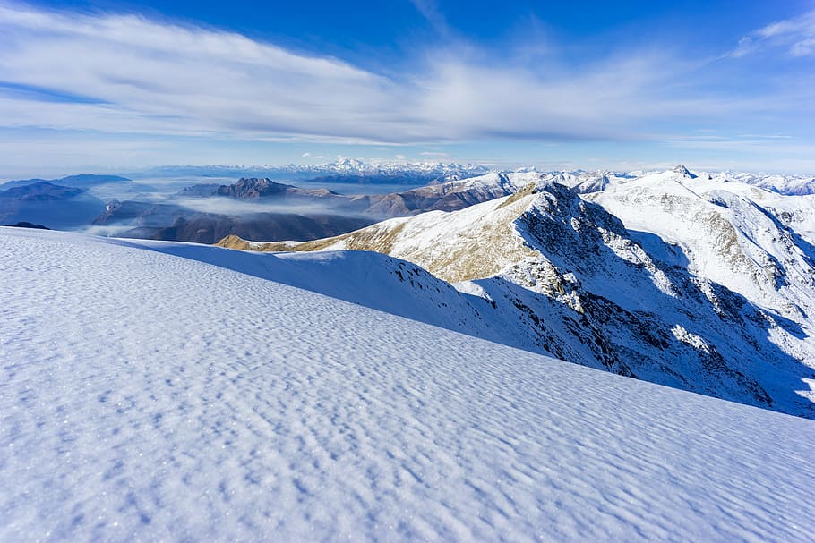 clouds, cold, frost, frozen, hill, ice, landscape, mountain HD wallpaper
