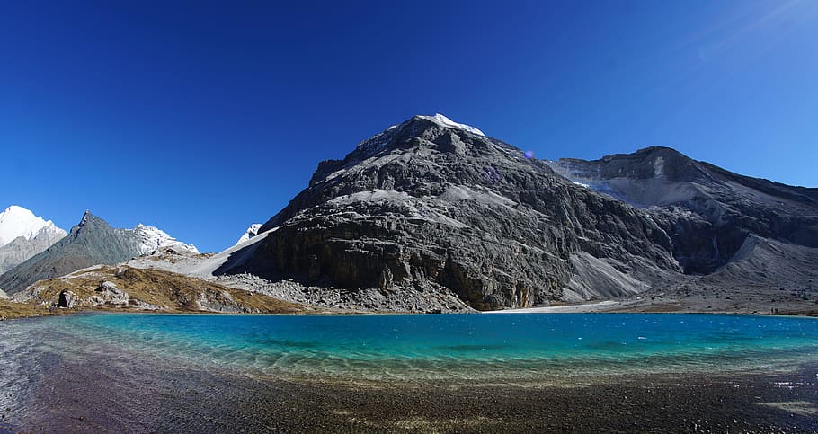 landscape, nature, water, mountain, lake, outdoors, panoramic HD wallpaper