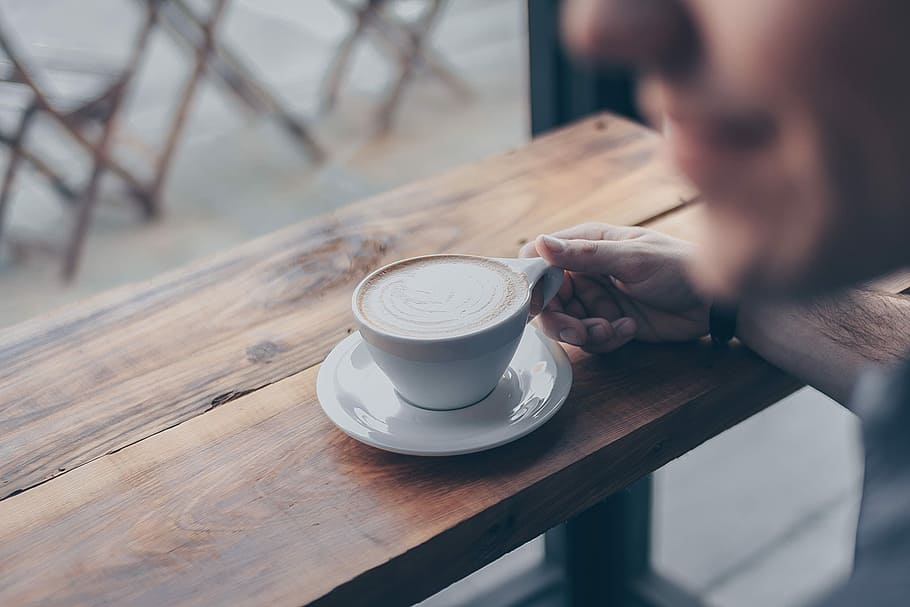 person holding teacup, man holding cup of coffee, drink, hand HD wallpaper