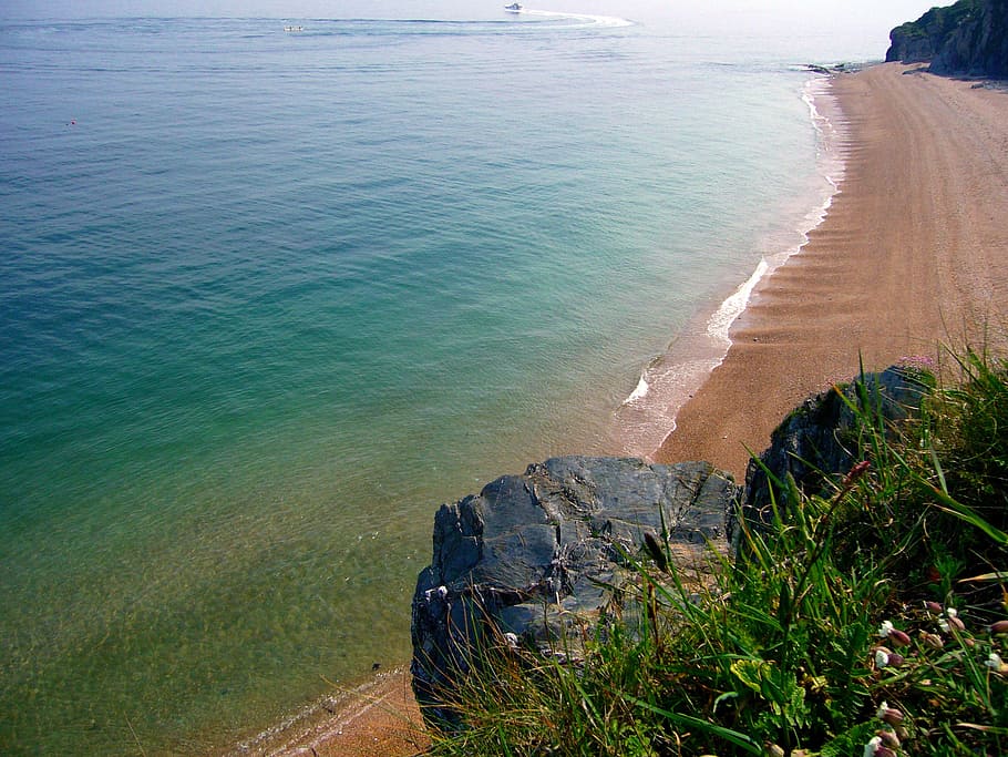 east, devon, beach, sand, sea, lovely, sunny, day, daytime HD wallpaper