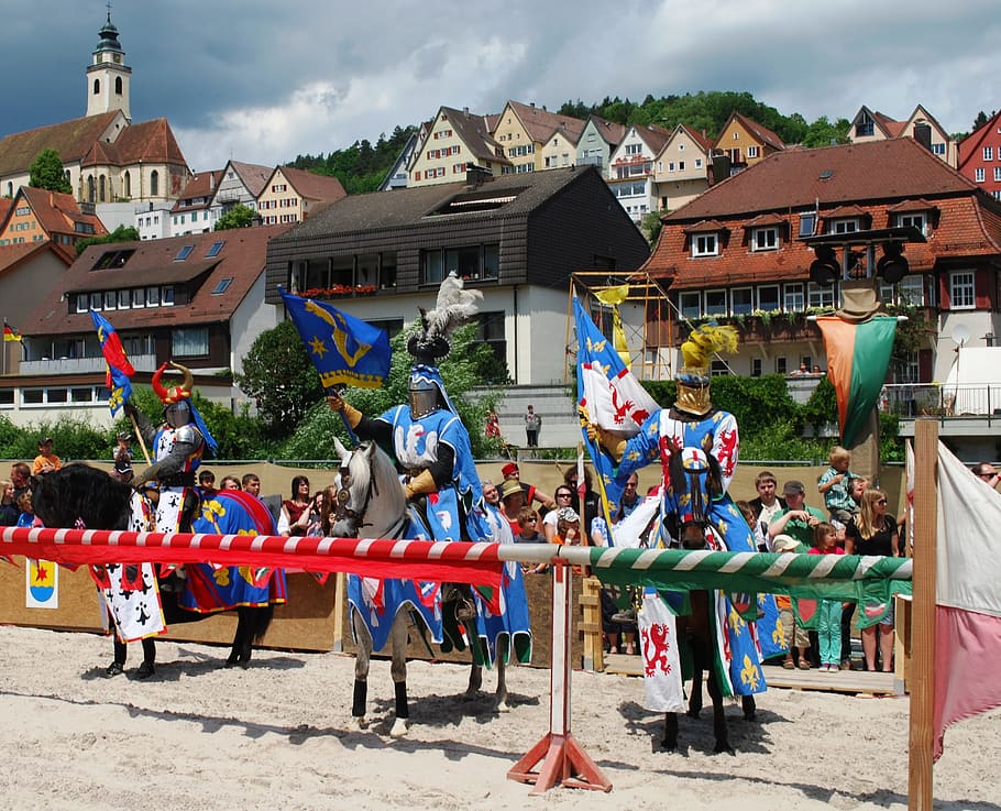 Knight, Medieval, Flag, Competition, city, horb, neckar, germany HD wallpaper