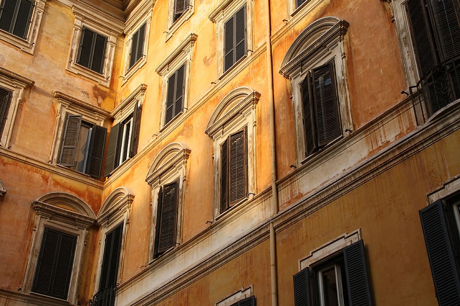 apartment, architecture, building, old, windows, built structure HD wallpaper
