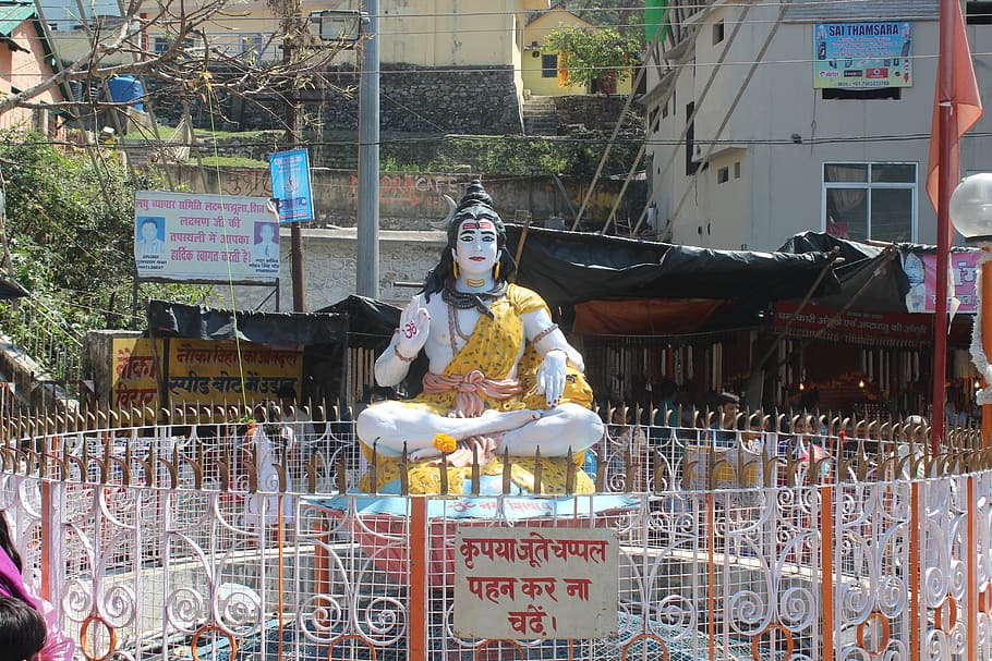rishikesh, uttarkhand, statue, hari om, god, hindu, relgion HD wallpaper