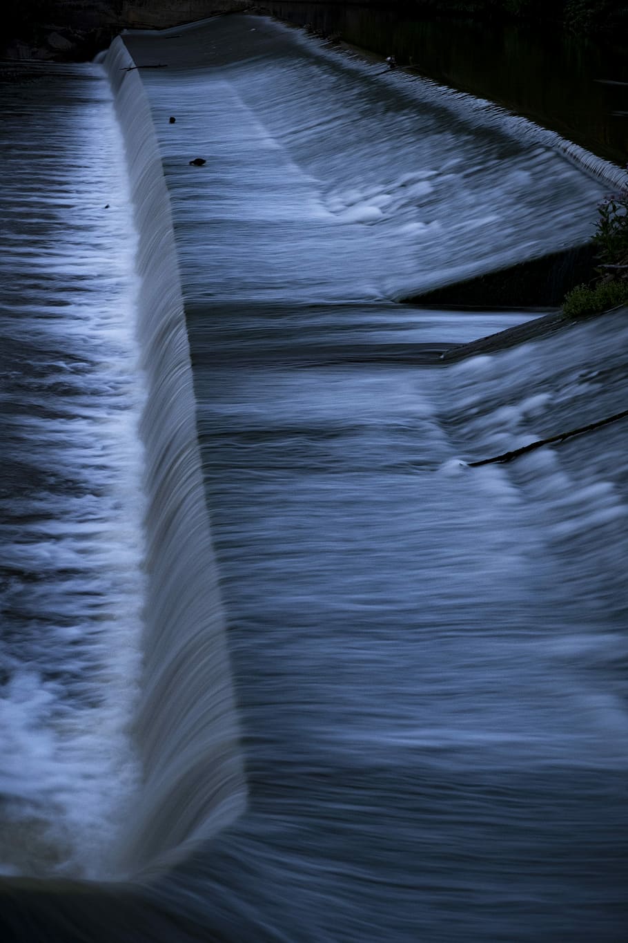 Night, Water, River, Waterfall, Fluent, wet, murmur, water flow HD wallpaper