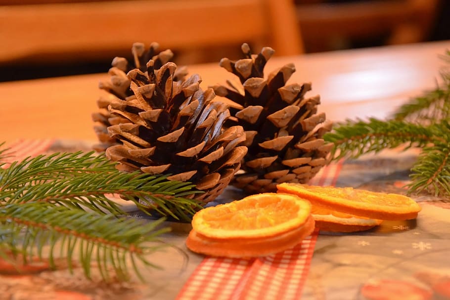 close-up photo of pinecones, christmas, advent, decoration, christmas decoration, HD wallpaper