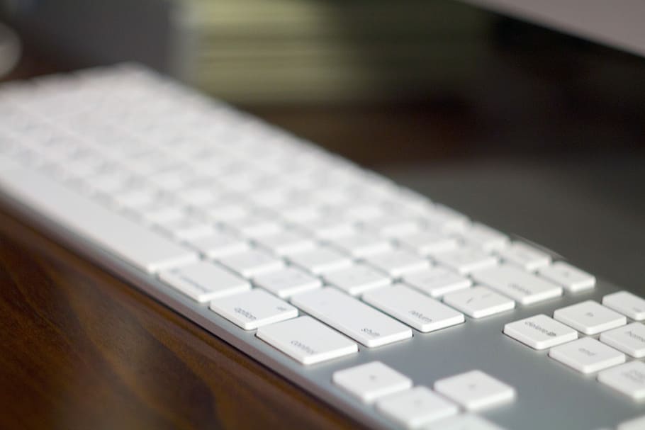 Desk keyboard, Apple keyboard, office, wallpaper, computer, computer equipment HD wallpaper