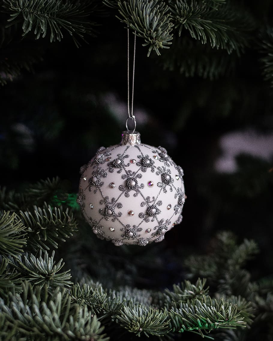 christmas, tree, ball, decor, ornament, holiday, season, decoration HD wallpaper