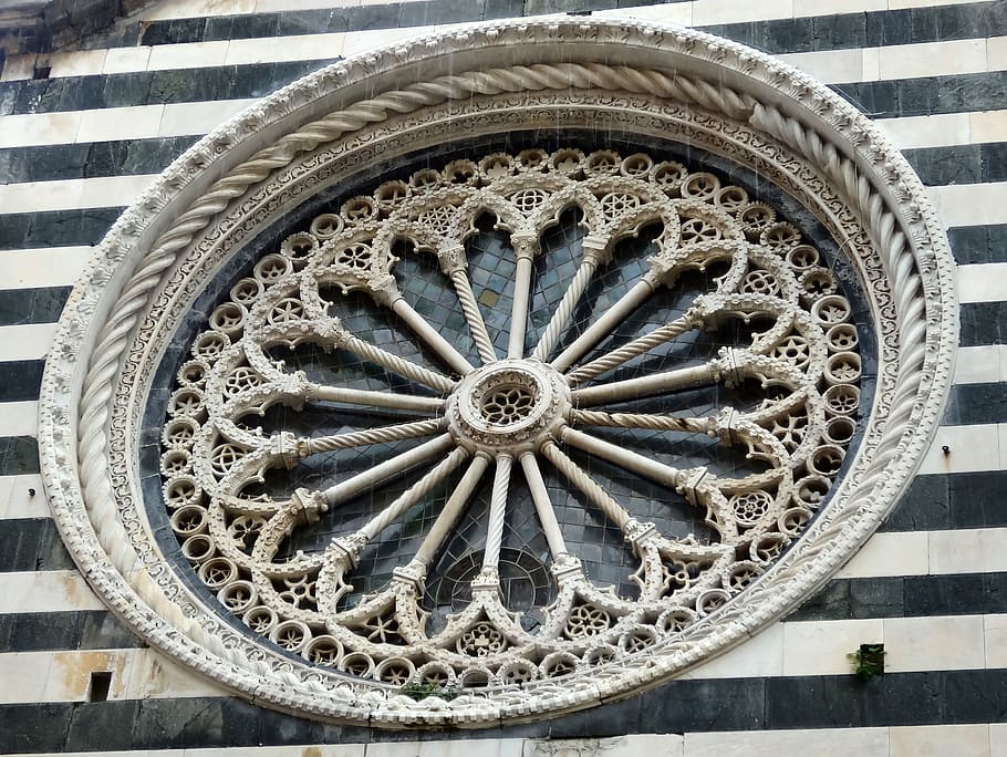 round white concrete wall decor, church, window, district, stone HD wallpaper