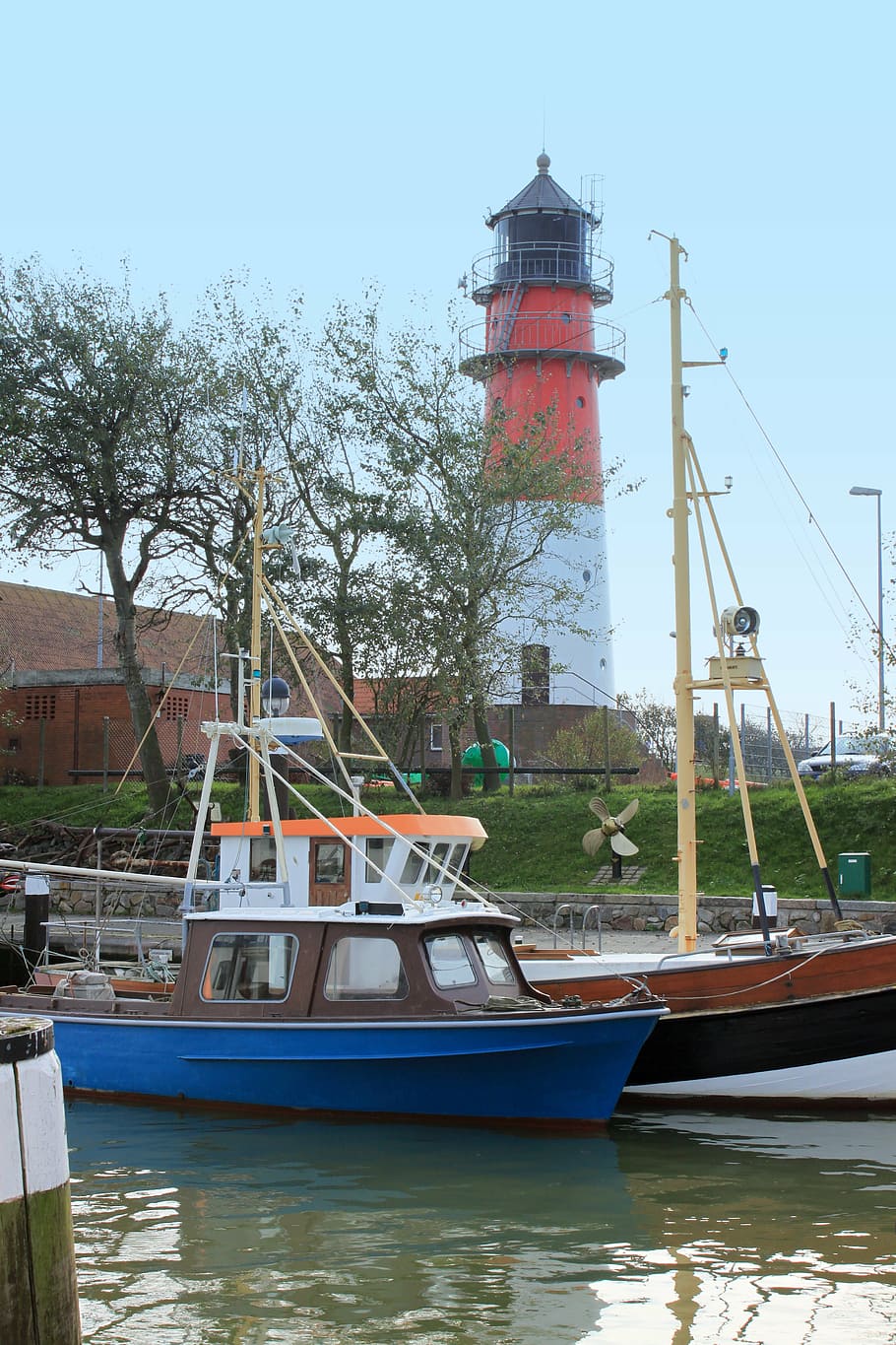 port, lighthouse, boot, büsum, nautical Vessel, harbor, water HD wallpaper