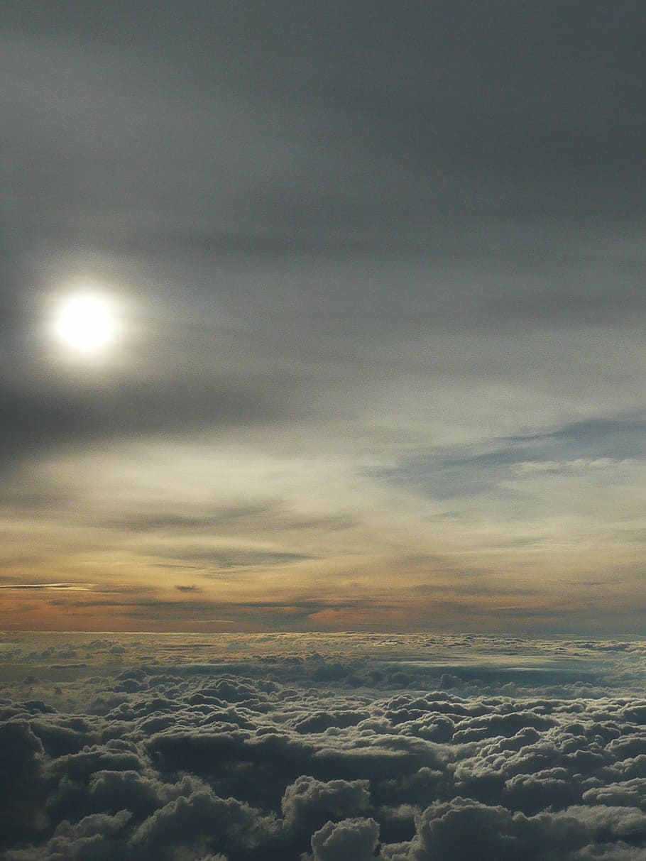 clouds, sun, sky, nature, sunlight, mood, sunbeam, selva marine HD wallpaper