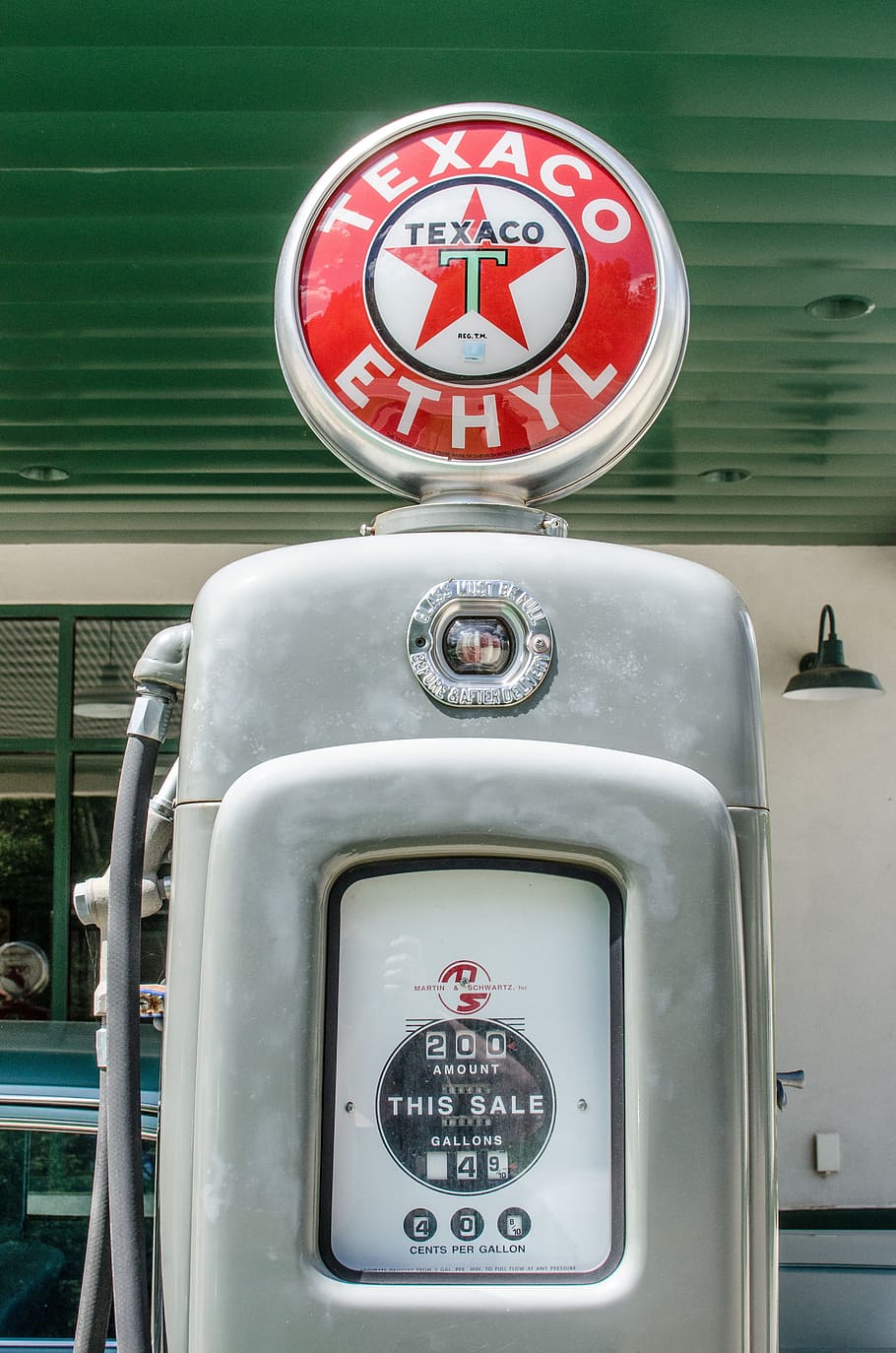 gray gasoline station, antique gas pump, vintage, retro, gas station