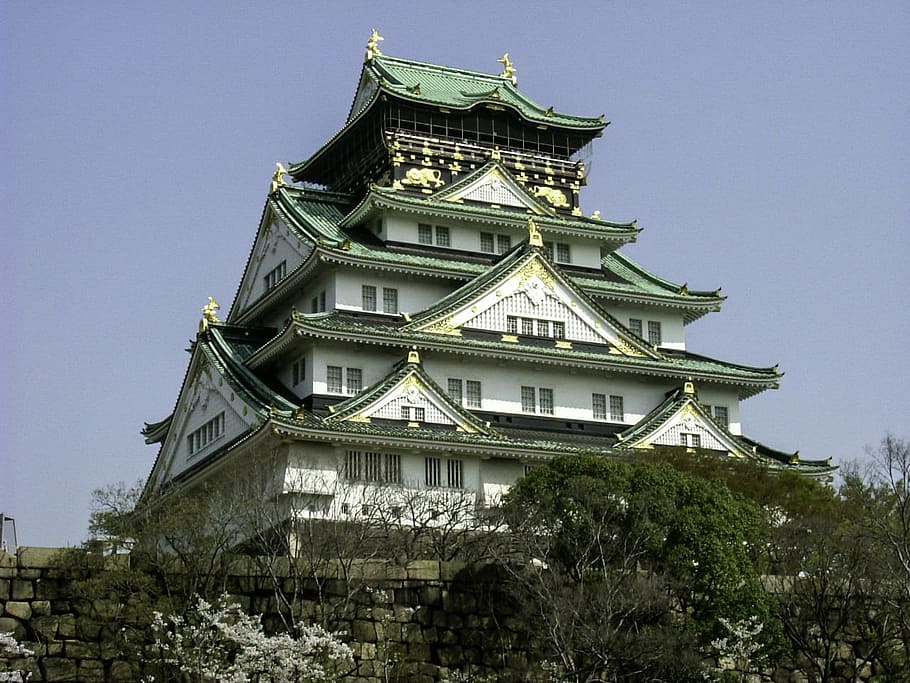 Osaka Castle, Japan, architecture, building, fortress, asia, samurai, HD wallpaper
