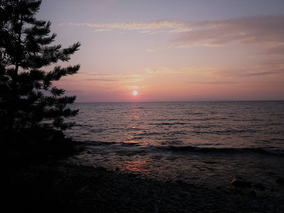 sunset, twilight, water, lake, sky, sea, beauty in nature, scenics - nature HD wallpaper