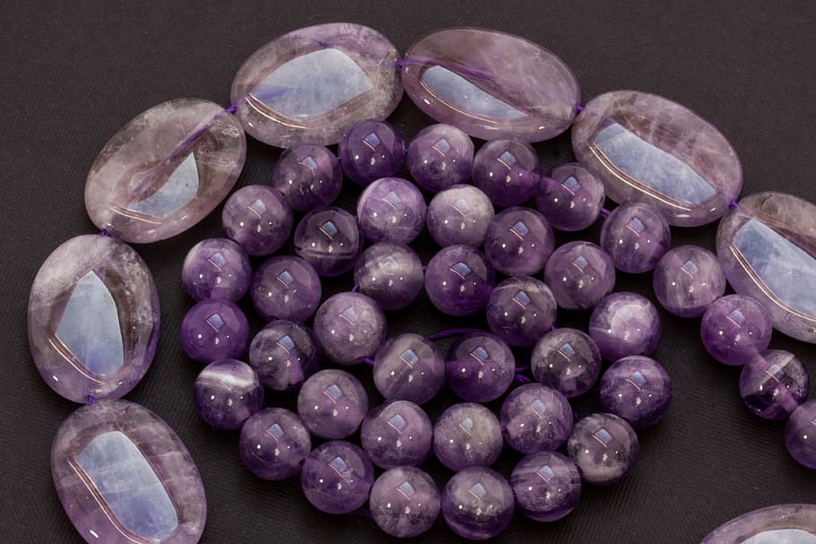 amethyst, quartz, violet, white, gem, transparent, mineral, HD wallpaper