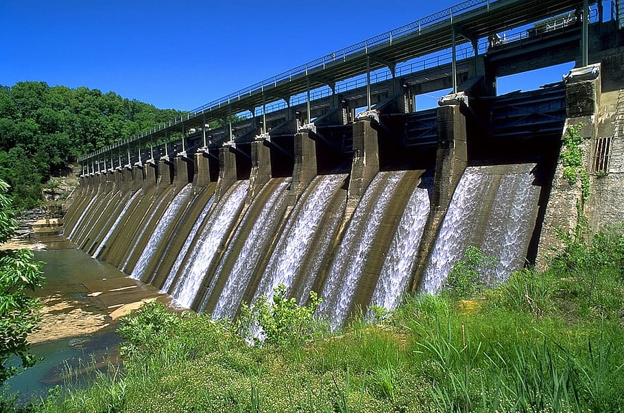 Dam, Tennessee, Sky, Clouds, Summer, spring, river, architecture HD wallpaper