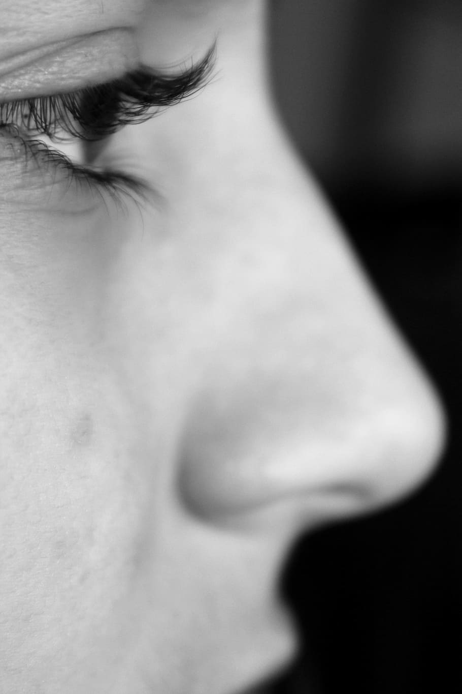 person's face, eye, profile, nose, girl, woman, human body part HD wallpaper