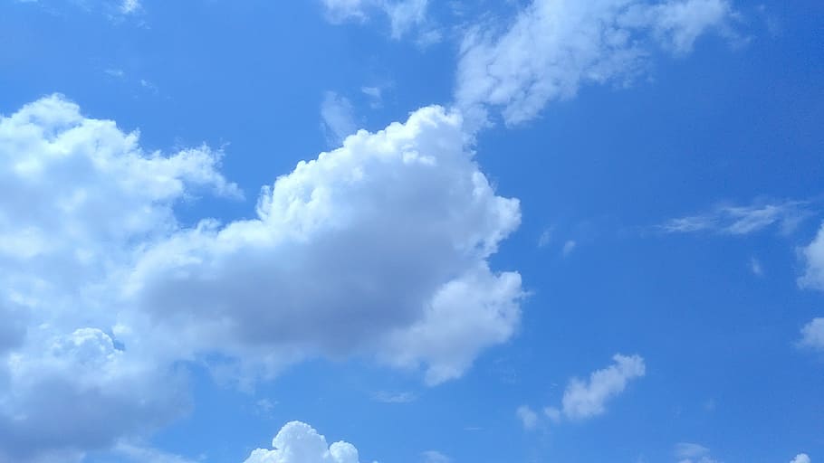 clouds, blue sky, blue sky clouds, fluffy, cloudscape, heaven HD wallpaper