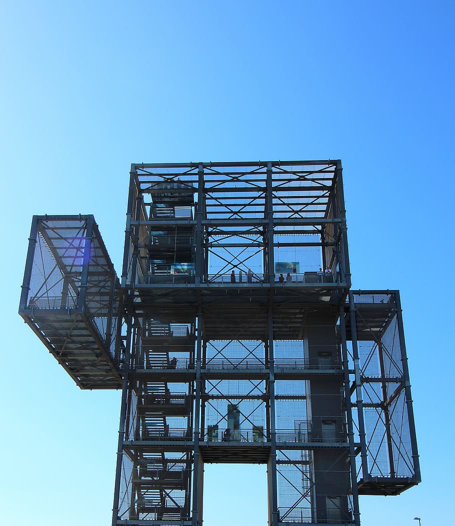 Indemann, Observation Tower, open pit mining, open-cast mining inden, HD wallpaper