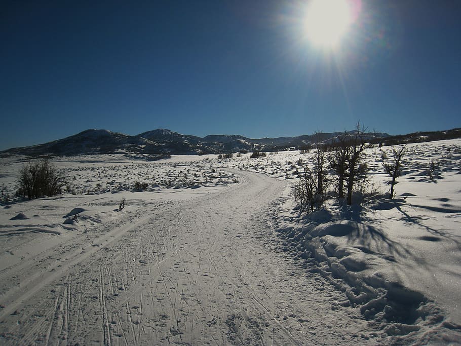 high, mountain, ski, trail, hill, winter, landscape, snow, cold temperature HD wallpaper
