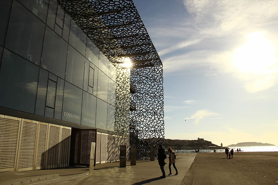 Marseille, Mucem, Museum, sport, soccer, sky, cloud - sky, sand HD wallpaper