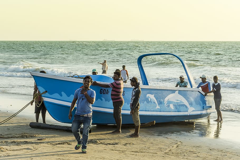 Goa, Ocean, Boot, Sea, abendstimmung, india, beach, sand, transportation HD wallpaper
