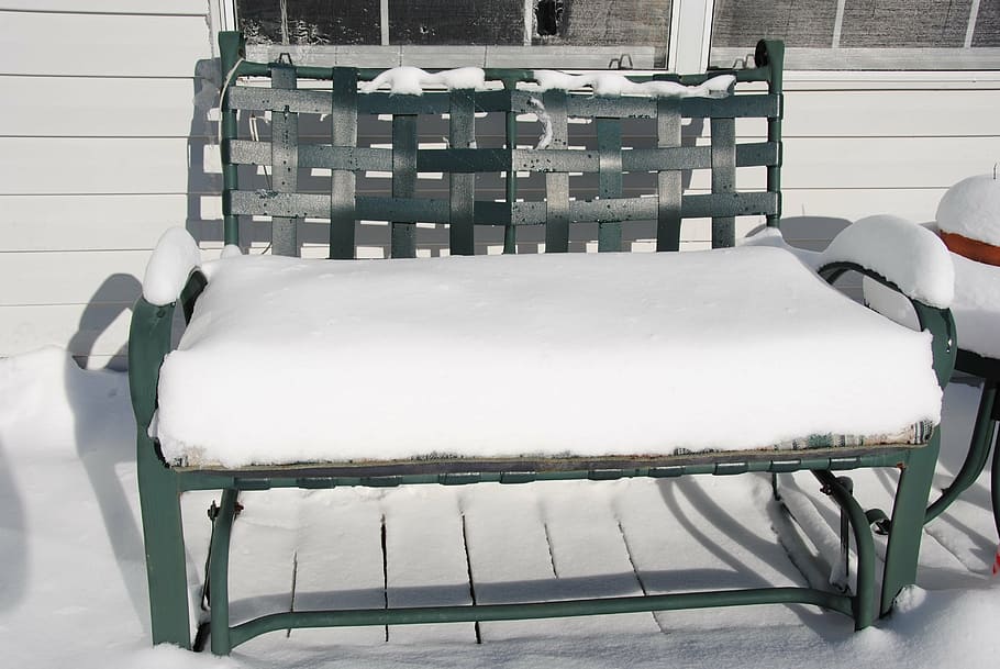 winter, chair, snow, seat, absence, empty, cold temperature HD wallpaper