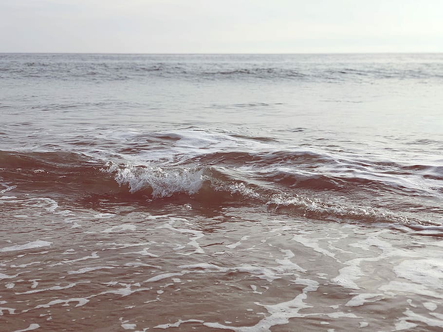 sea waves during daytime, sea waves, foam, ocean, beach, water HD wallpaper