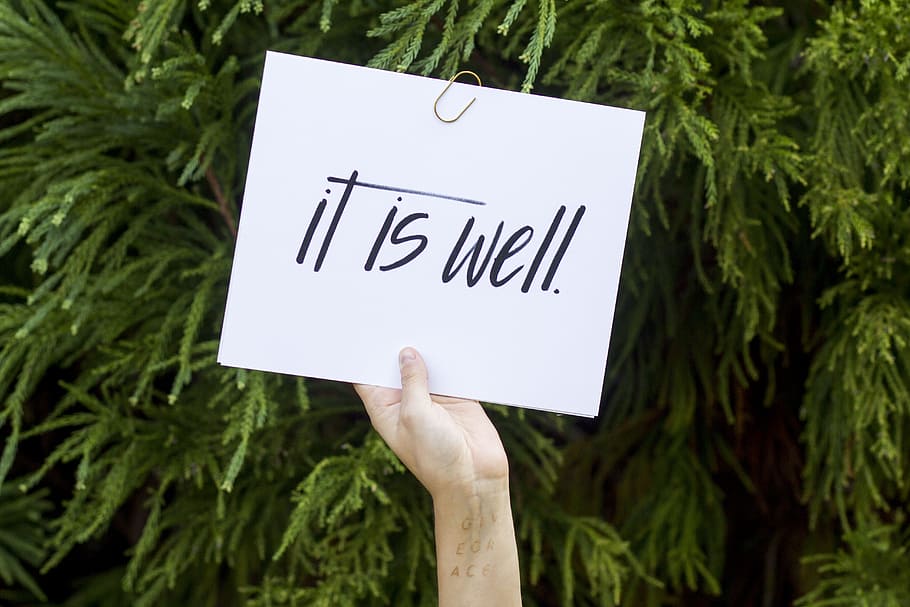 person holding white paper with it is well text, person holding paper with It Is Well text HD wallpaper