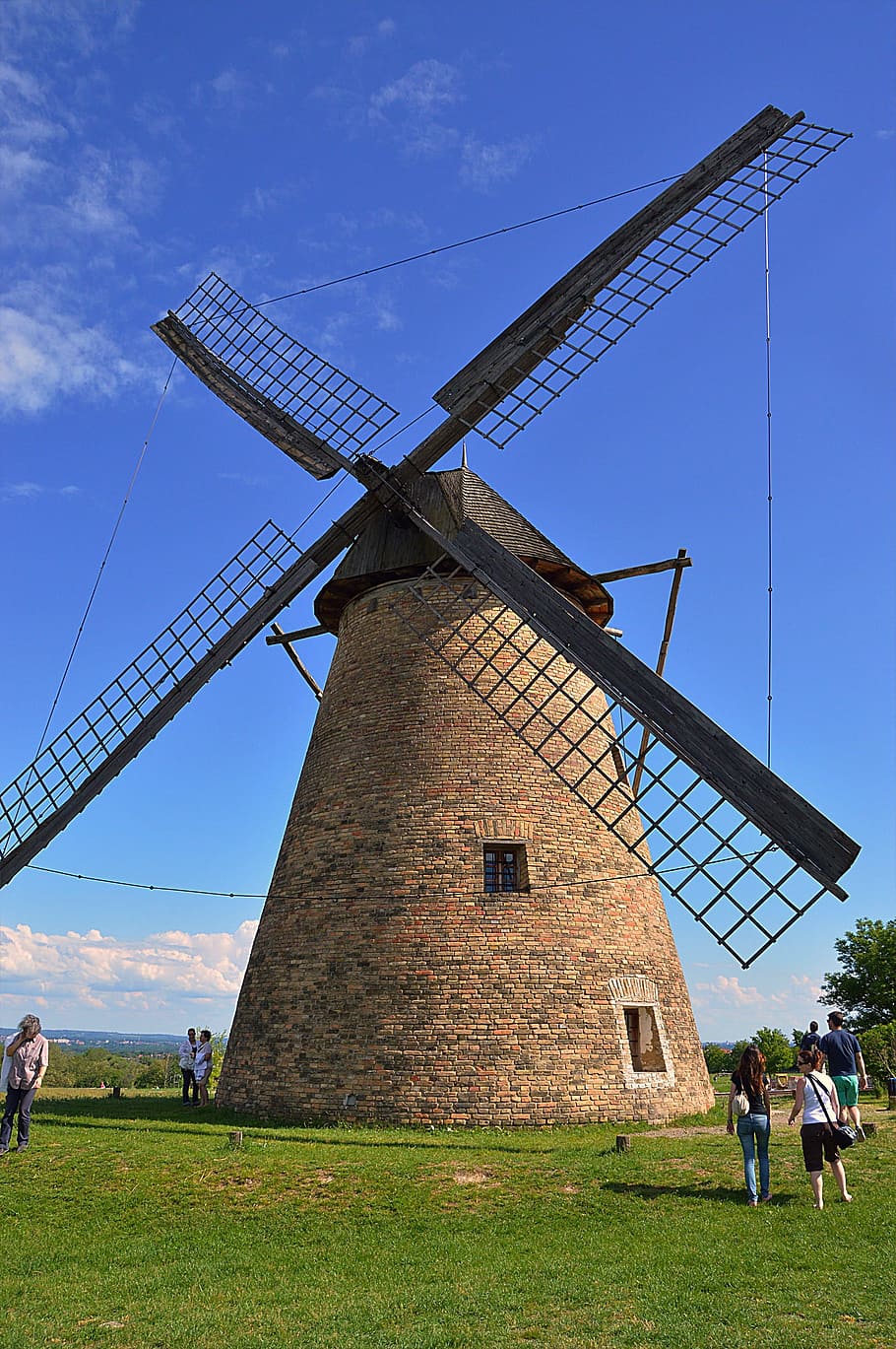 Windmill, Rotate, Excursion, summer, building, architecture HD wallpaper