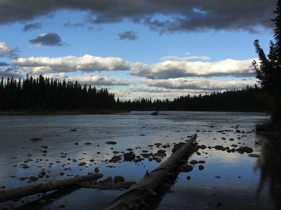 canada, river, water, nature, travel, blue, landscape, sky HD wallpaper