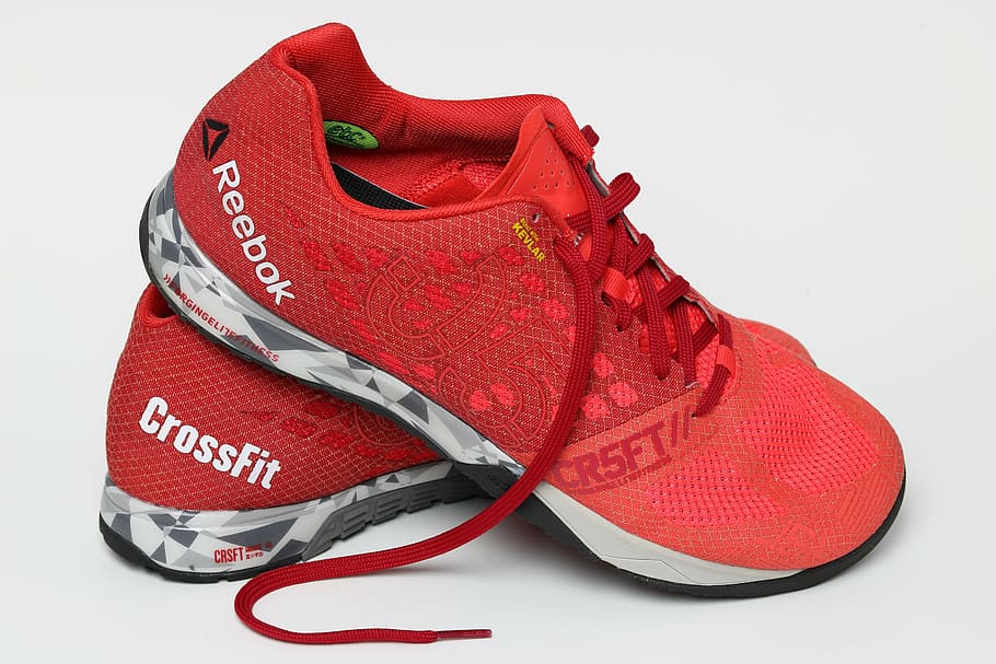 reebok, shoe, crossfit, sneakers, running, exercise, red, pair, HD wallpaper