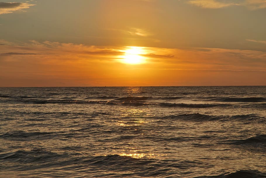 West, Sun, Stegna, the sun, sunset, sea, nature, tranquil scene HD wallpaper