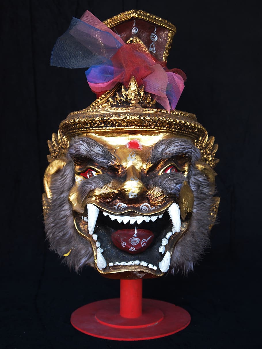 tiger, mask, thai, studio shot, art and craft, representation HD wallpaper
